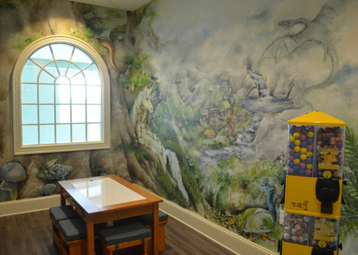 A decorated children's area at Triangle Family Dentistry (Fuquay-Varina)
