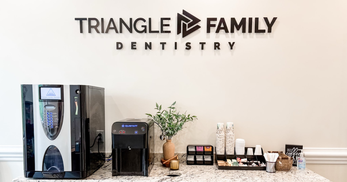 drink station at a Triangle Family Dentistry dental office